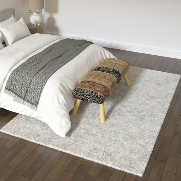 Ox Bay Onyx 7'6" x 9'6" Ivory Shag Ultra-Plush Indoor Area Rug