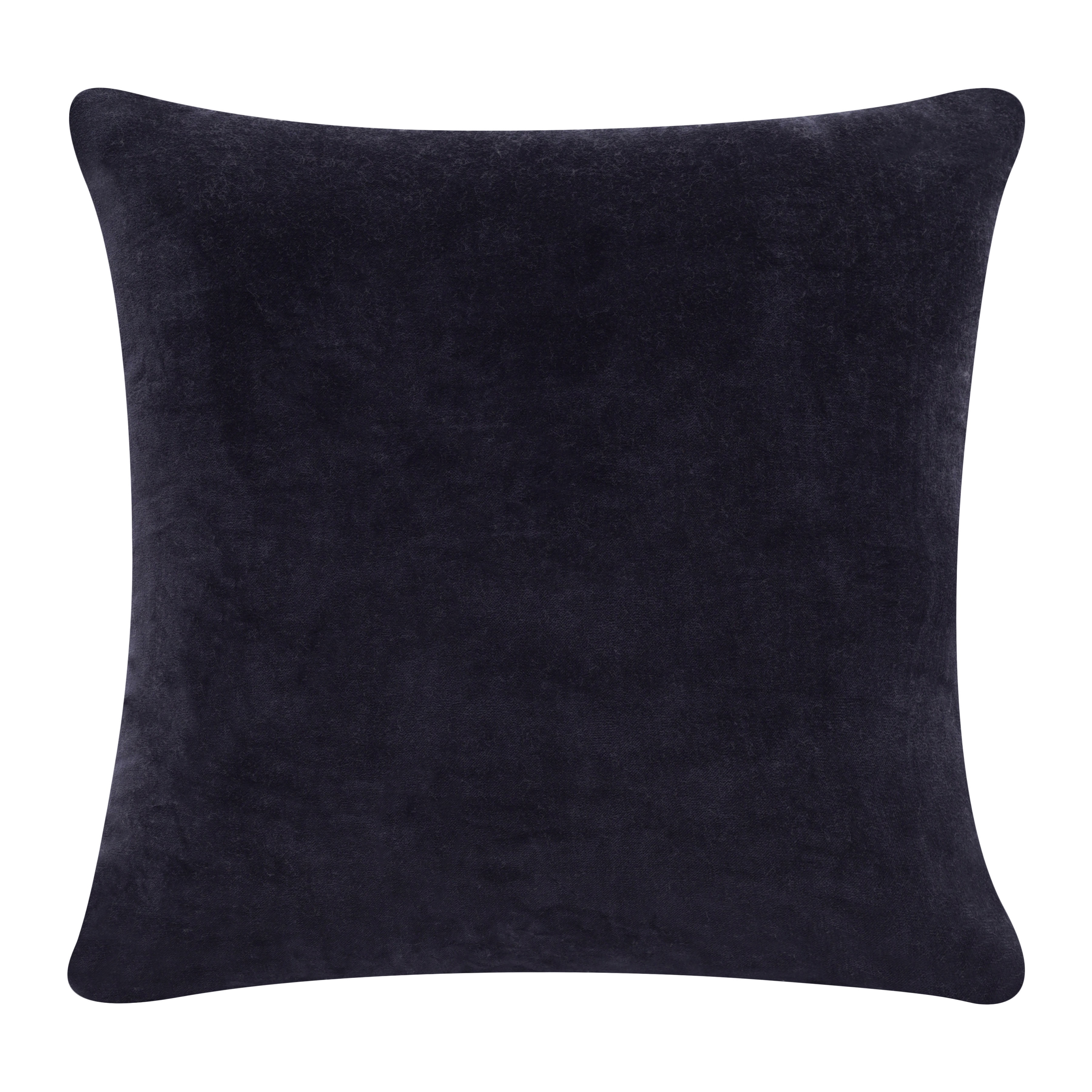 Onyx Black 20'' Cotton Velvet Throw Pillow