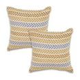 thumbnail image 1 of LR Home Ox Bay Orange Chevron All-Natural Cotton Square 2 Piece Pillow Cover Set, 1 of 6
