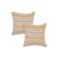 thumbnail image 1 of Ox Bay Orange Chevron Organic Cotton Square 2 Piece Pillow Feather Filled Set, 1 of 13