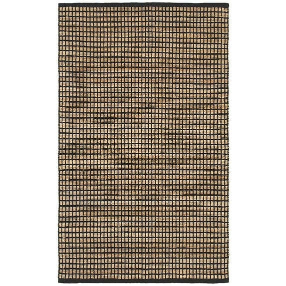 Ox Bay Organic Jute Black Handmade Rustic Indoor Area Rug, 5' x 7'9"