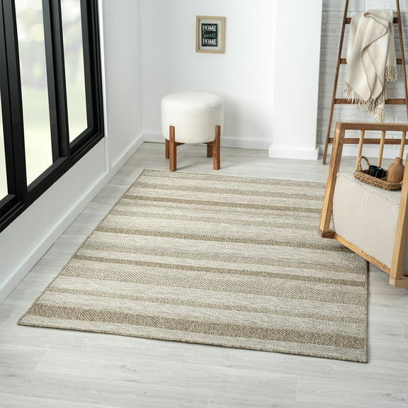 Ox Bay Pablo 2' x 3' Brown Striped Indoor/Outdoor Area Rug