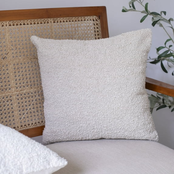 Ox Bay Parker 20" x 20" Beige Boucle Adult Decorative Throw Pillow