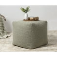 thumbnail image 1 of Ox Bay Parker Square Green Solid Indoor Pouf Ottoman, 18"H x 18"W, 1 of 8
