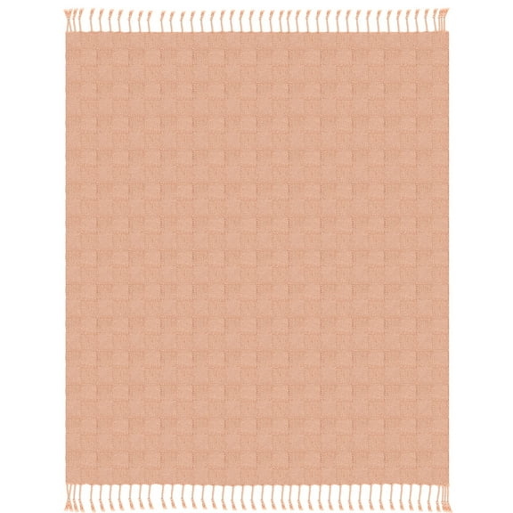 Ox Bay Peach Orange Cotton Throw, 60" x 50"