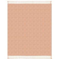 Ox Bay Peach Orange Cotton Throw, 60" x 50"
