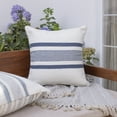 thumbnail image 1 of Ox Bay Petra 20" x 20" Navy/White Striped Reversible Indoor/Outdoor Adult Decorative Throw Pillow Cover, 1 of 8