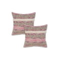 thumbnail image 1 of LR Home Chindi Cotton Blend Pillow Set of 2 in Pink/Ivory, 18" x 18", 1 of 7