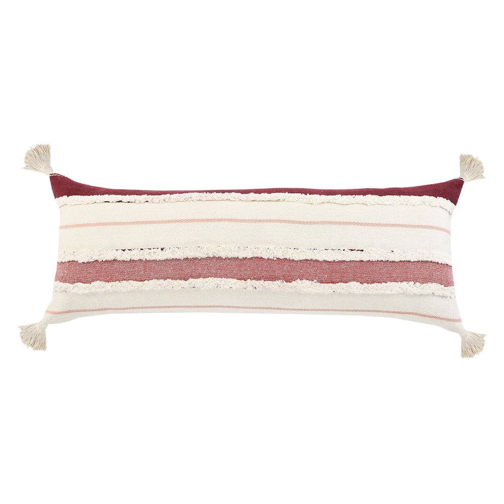 LR Home Garnet Quarry Striped Lumbar Throw Pillow