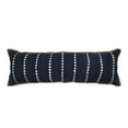 thumbnail image 1 of Ox Bay Ringo 14" x 36" Navy Blue/White Jute Bordered Striped Cotton Adult Decorative Throw Pillow, 1 of 11