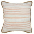 thumbnail image 1 of Ox Bay Ringo 20" x 20" Coral Pink Jute Bordered Striped Cotton Adult Decorative Throw Pillow, 1 of 8