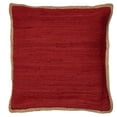 thumbnail image 1 of Ox Bay Ringo 20" x 20" Red Jute Bordered Cotton Adult Decorative Throw Pillow Cover, 1 of 9