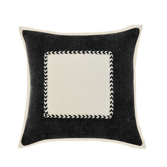 Ox Bay Riviera Framed Throw Pillow , Black / Cream, 20" x 20"