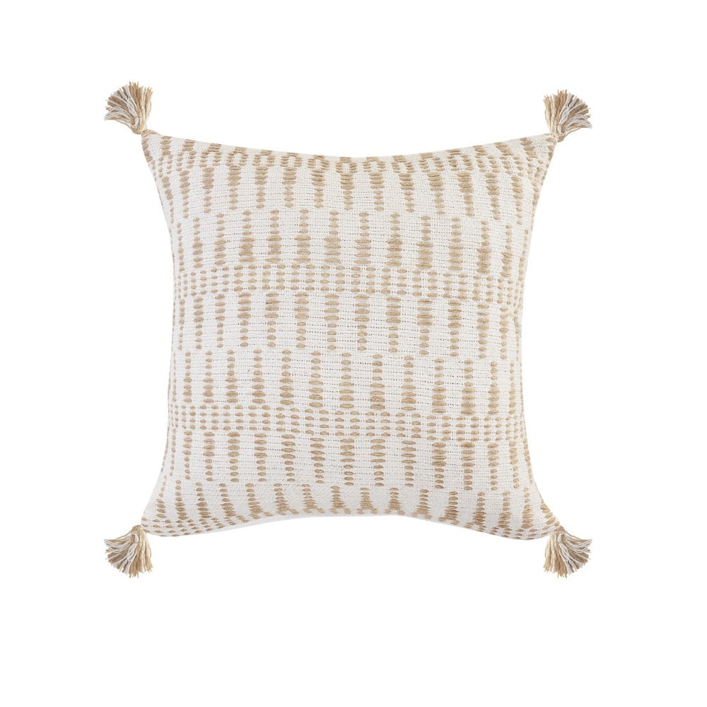 Ox Bay Sadie 20" x 20" Beige/White Geometric Cotton and Jute Adult Decorative Throw Pillow - Walmart.com