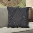 thumbnail image 1 of Ox Bay Sara Set of 2 Shag Diamond 20" x 20" Dark Gray Cotton Adult Decorative Throw Pillows, 1 of 6