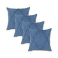 thumbnail image 1 of Ox Bay Sara Set of 4 Shag Diamond 18" x 18" Coronet Blue Cotton Adult Decorative Throw Pillow Covers, 1 of 11