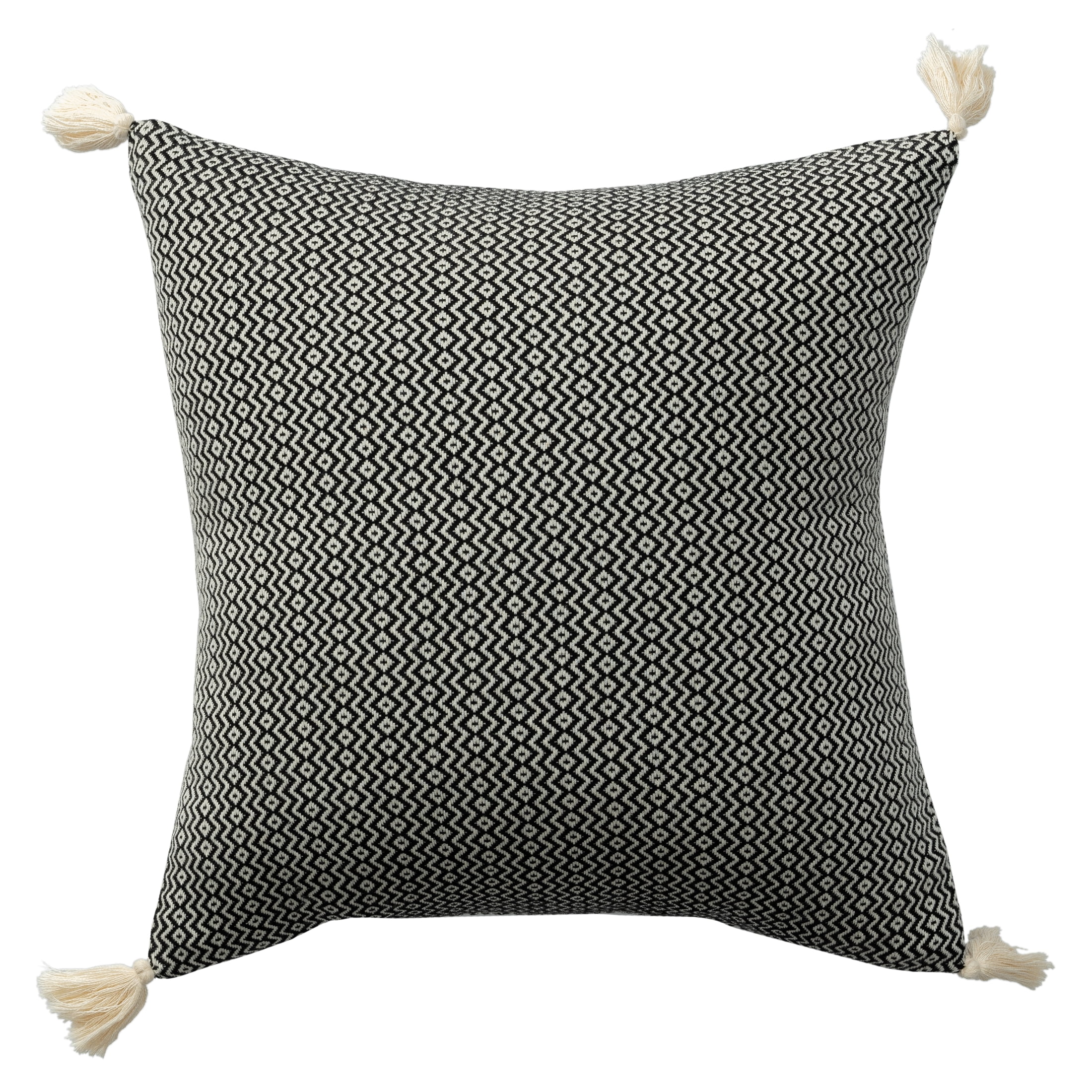 Ox Bay Sasha 18" x 18" Black Chevron Stripe Turkish Cotton Adult Decorative Throw Pillow