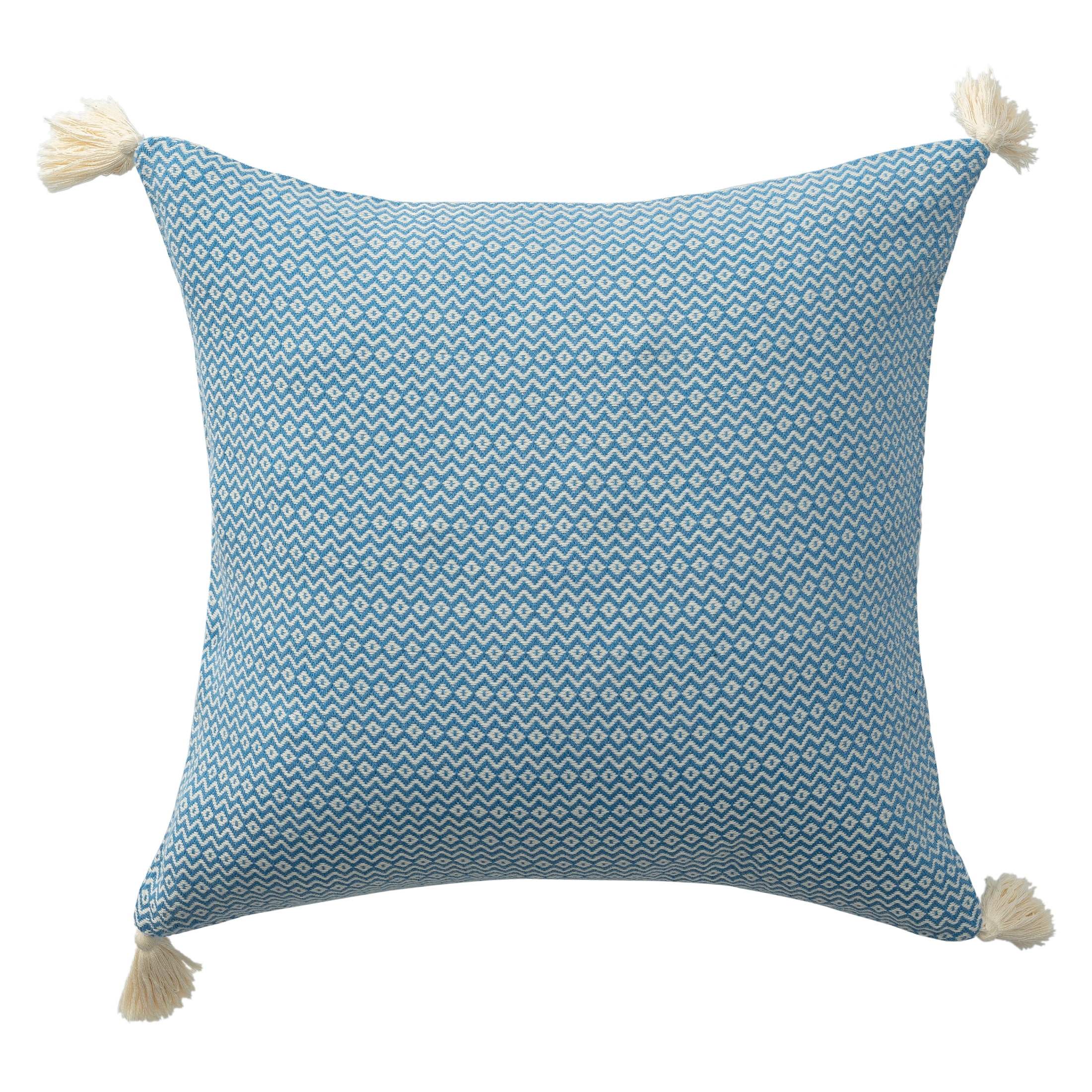 Ox Bay Sasha 18" x 18" Blue Chevron Stripe Turkish Cotton Adult Decorative Throw Pillow