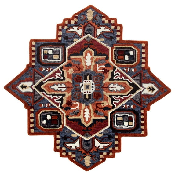 Ox Bay Selah 7' Star Rust/Navy Southwestern Hand-Tufted Indoor Area Rug
