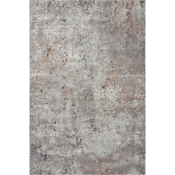 Ox Bay Serene 7' 9" x 9' 6" Gray and Cream Abstract Durable Performance Indoor Area Rug
