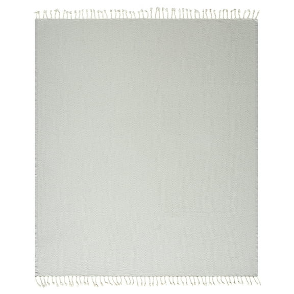 Ox Bay Shashi Light Gray Diamond Ultra-Soft Turkish Cotton Throw Blanket, 50" x 60"