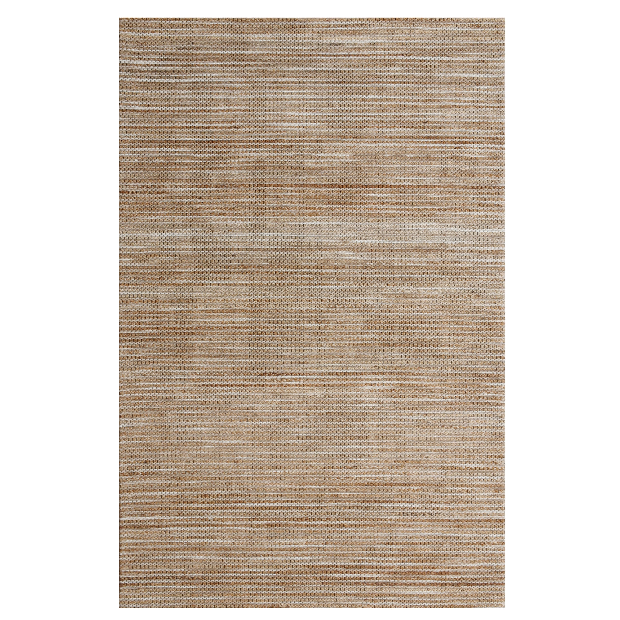 Ox Bay Shiela Striped Farmhouse Hand-Woven Jute Indoor Area Rug, Beige, 2' x 3'