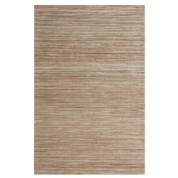 Ox Bay Shiela Striped Farmhouse Hand-Woven Jute Indoor Area Rug, Beige, 2' x 3'
