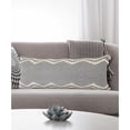 thumbnail image 1 of Laddha Home Designs Loomed Tufted Chevron Cotton Lumbar Pillow Cover - 36" - Gray and Cream, 1 of 9