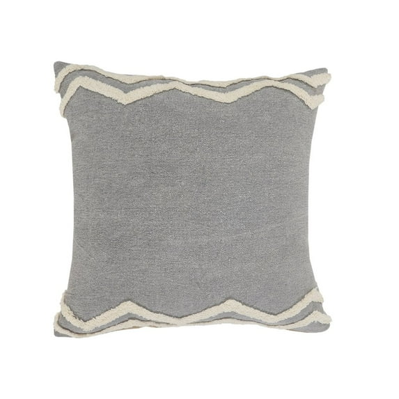 Ox Bay Sindy 20"x 20" Charcoal Chevron Cotton Adult Decorative Throw Pillow Cover