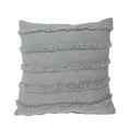 thumbnail image 1 of Ox Bay Sindy 20" x 20" Gray Shag Striped Cotton Adult Decorative Throw Pillow, 1 of 9