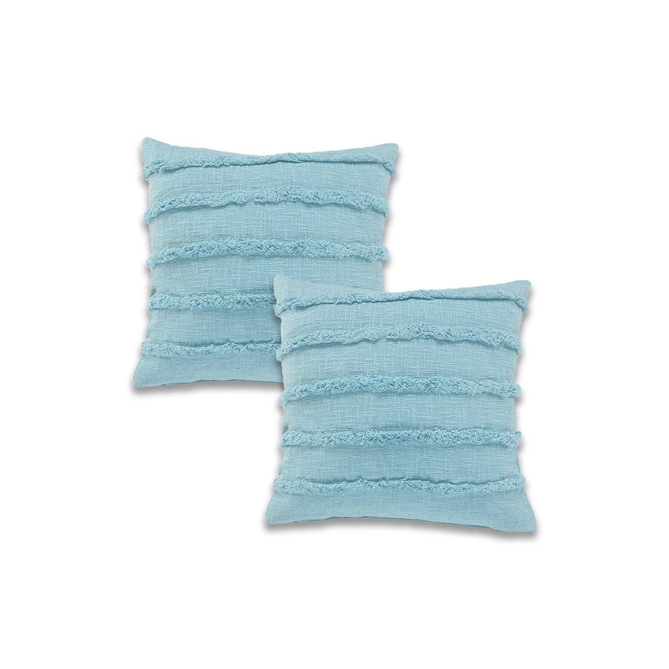 Ox Bay Sky Blue Solid Organic Cotton Square 2 Piece Pillow Cover Set