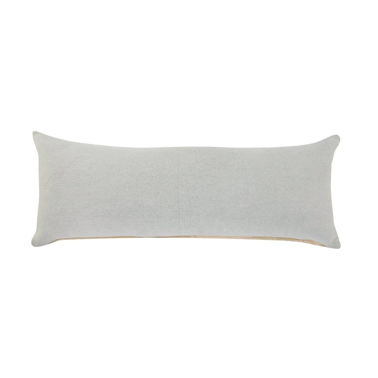 14X26 White Solid Soft Linen Lumbar Throw Pillow