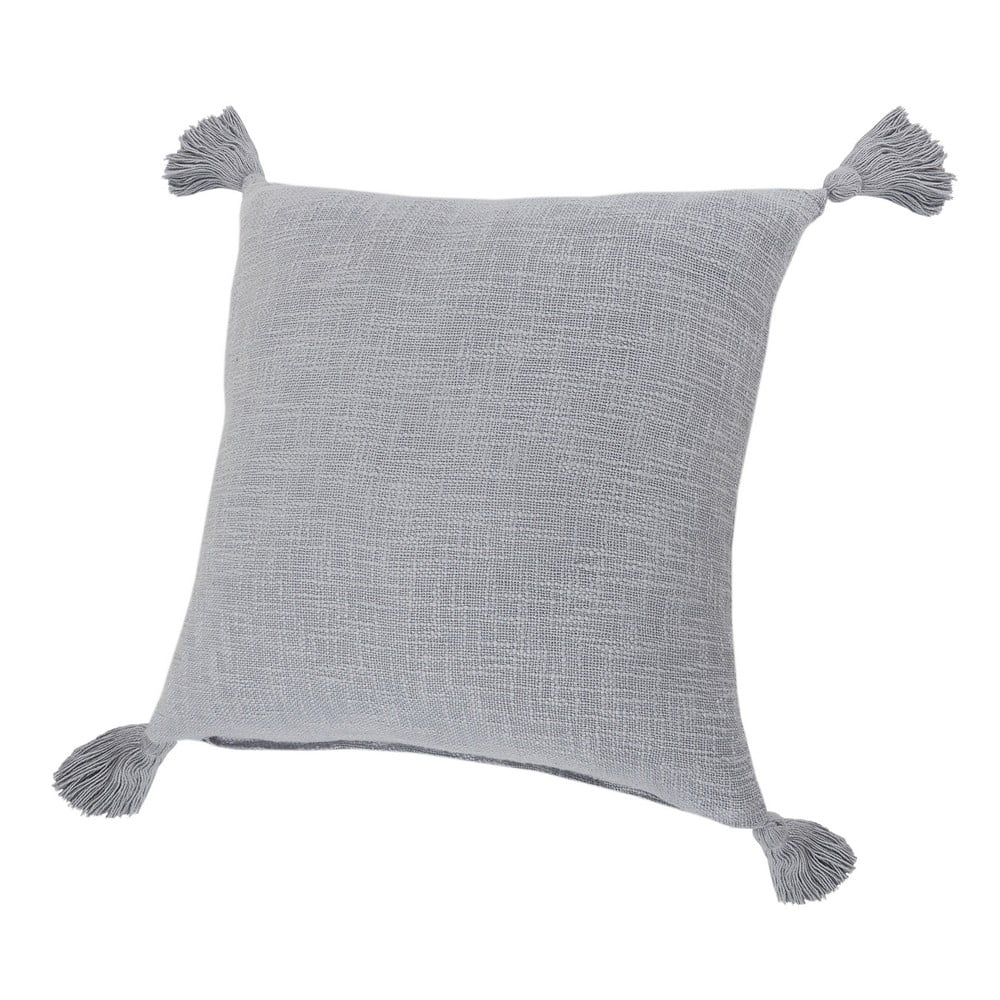Gray tassel pillow clearance