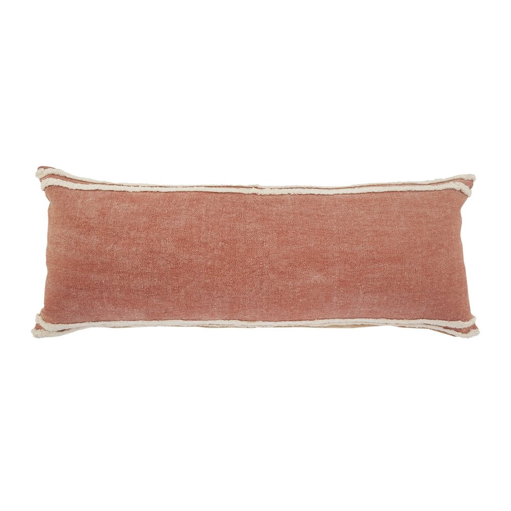 LR Home Soft Striped Cinnamon Lumbar Throw Pillow