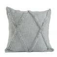 thumbnail image 1 of Ox Bay Sara 18" x 18" Light Gray Shag Diamond Cotton Adult Decorative Throw Pillow, 1 of 9