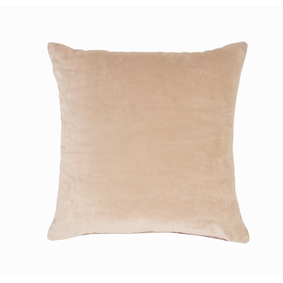 LR Home Evette Rios Oxford Taupe Velveteen Cotton Throw Pillow