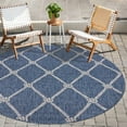 thumbnail image 1 of Ox Bay Sophie 5'3" Round Navy Nautical Rope Indoor/Outdoor Area Rug, 1 of 7