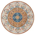 thumbnail image 1 of Ox Bay Talia 6' Round Orange/Cream Floral Wool Indoor Area Rug, 1 of 7