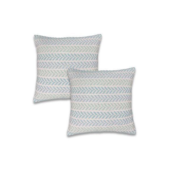 Ox Bay Spa Blue Chevron 0 Square 2 Piece Pillow Feather Filled Set