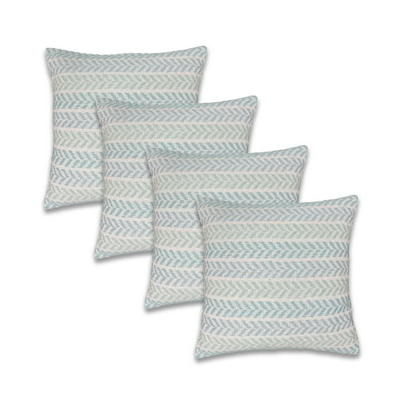 Ox Bay Spa Blue Chevron 0 Square 4 Piece Pillow Feather Filled Set