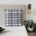 thumbnail image 1 of Ox Bay Stacy Garcia 20" x 20" White/Black Embroidered Plaid Cotton Blend Adult Decorative Throw Pillow Cover, 1 of 8