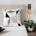 thumbnail image 1 of Ox Bay Stacy Garcia 24" x 24" Ivory/Taupe Embroidered Geometric Adult Decorative Throw Pillow Cover, 1 of 7