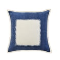 thumbnail image 1 of Ox Bay Stella 20" x 20" Blue/Cream Bordered Cotton Adult Decorative Throw Pillow, 1 of 10