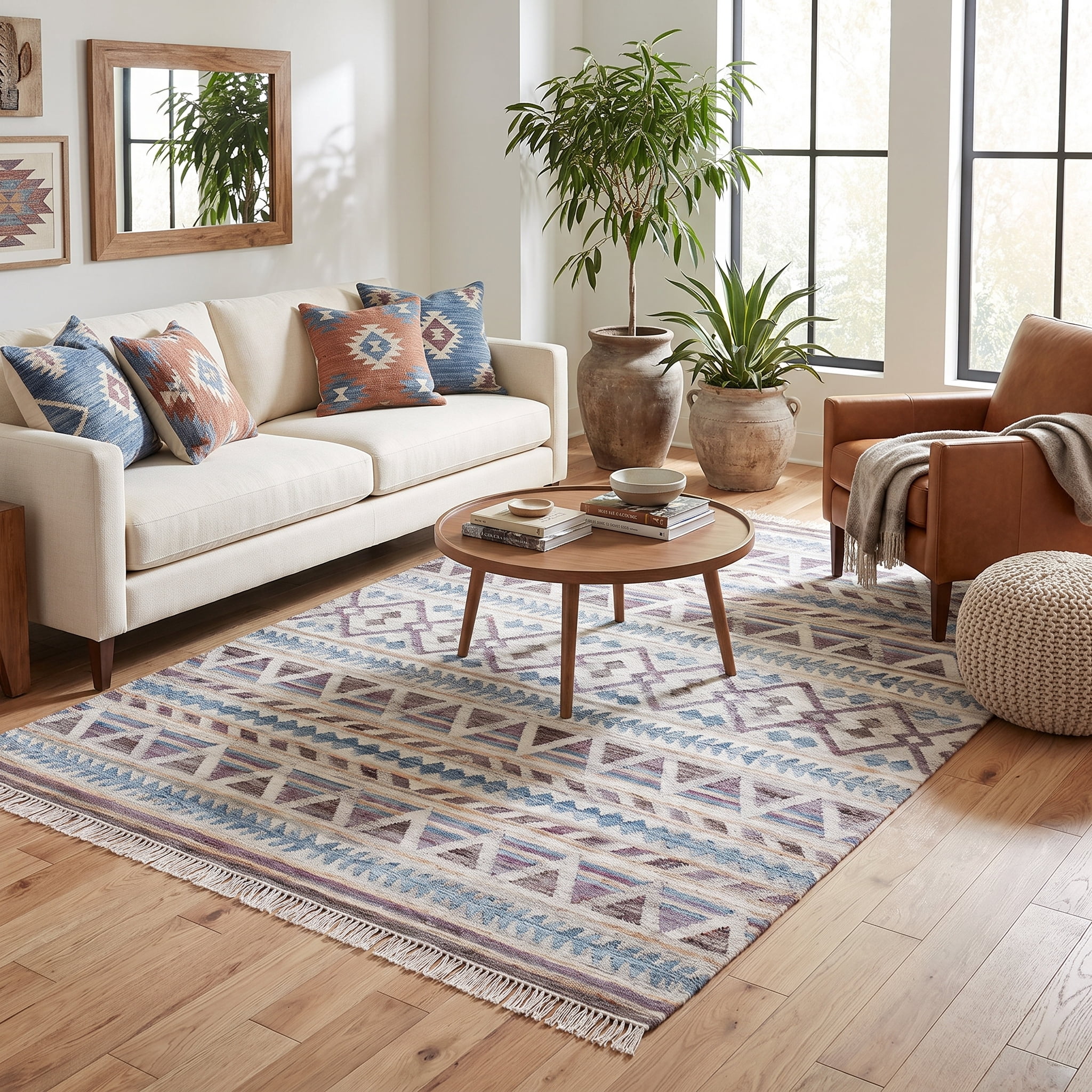 Ox Bay Striped Hand-Made Area Rug, 8' x 5'