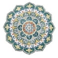 thumbnail image 1 of Ox Bay Talia 4' Round Teal/Multi Medallion Wool Indoor Area Rug, 1 of 7