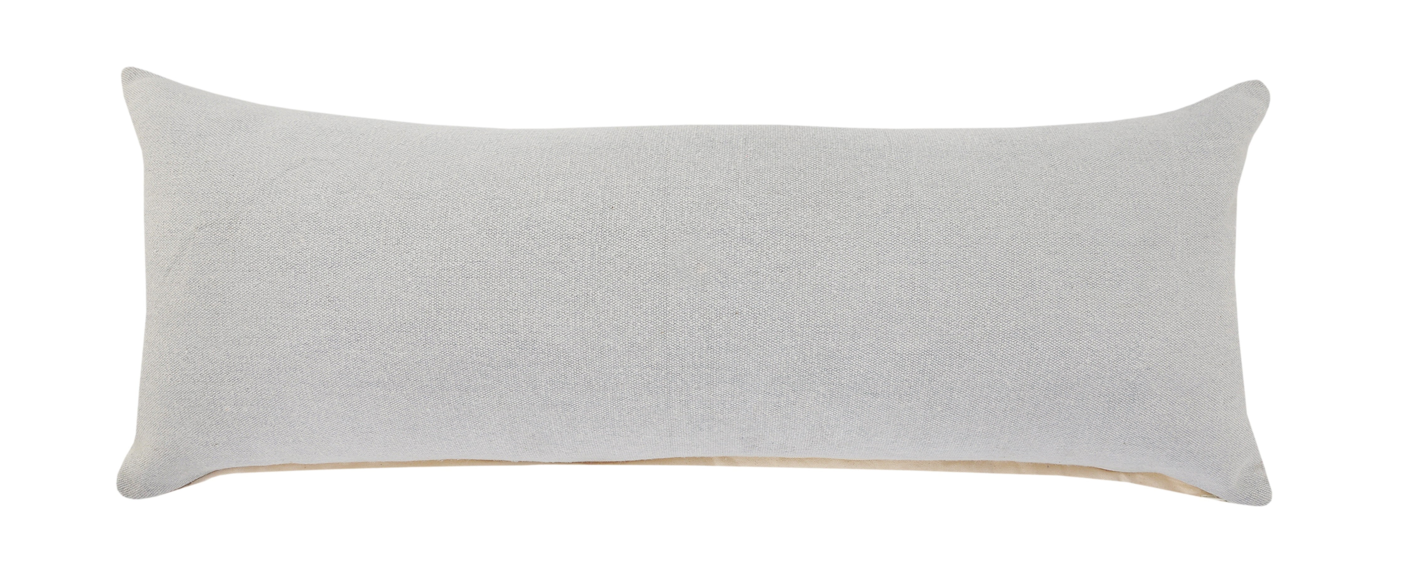 Harlow Hill Solid Loomed Rectangular Cotton Lumbar Pillow Cover - 36" - Gray