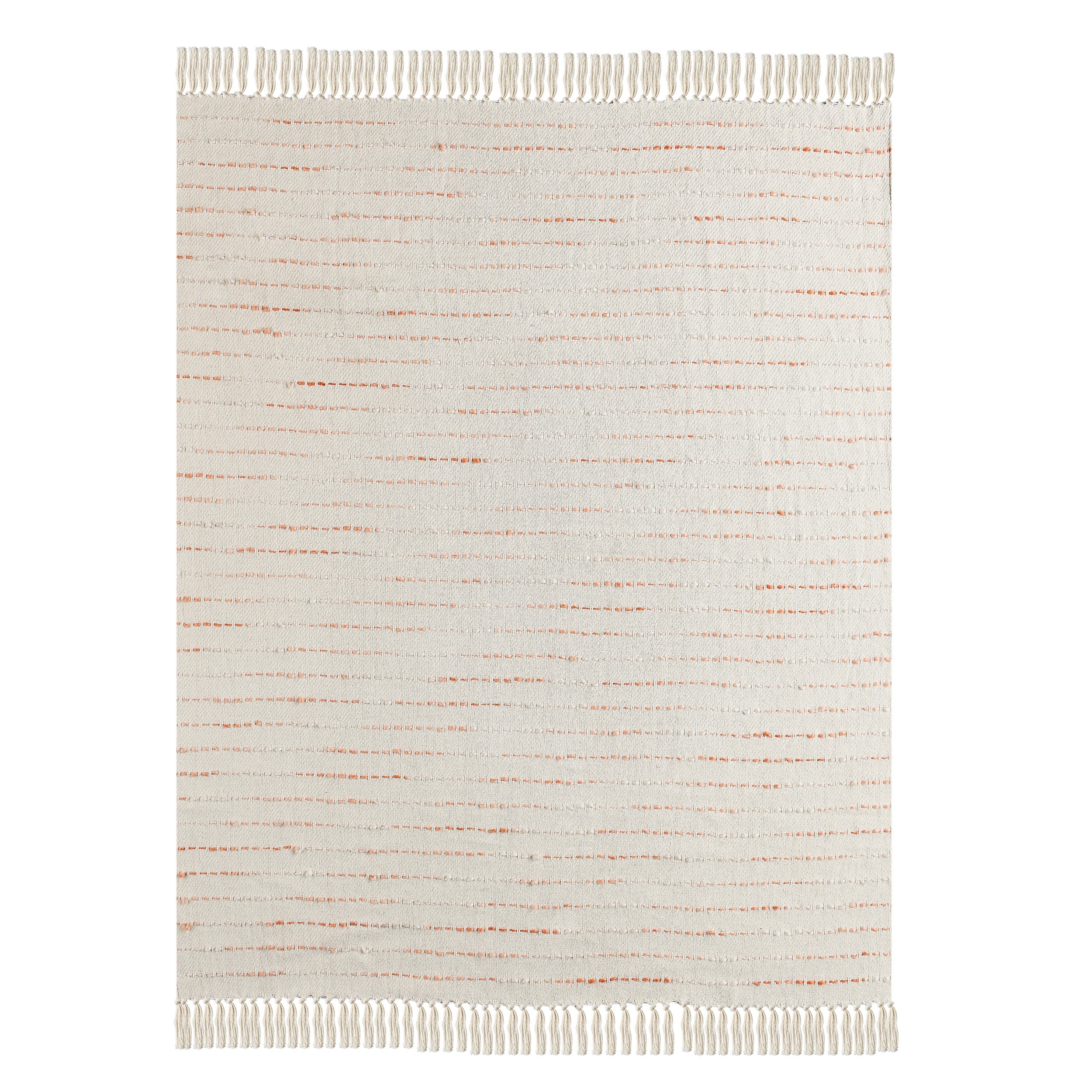 Handwoven Cotton Blend Striped Reversible Throw Blanket