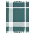 thumbnail image 1 of Ox Bay Teal/White Tartan Plaid Cotton Throw Blanket, 50" x 60", 1 of 10