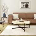 thumbnail image 1 of Ox Bay Theresa Contemporary Metal and Burlwood Round Coffee Table, 1 of 6