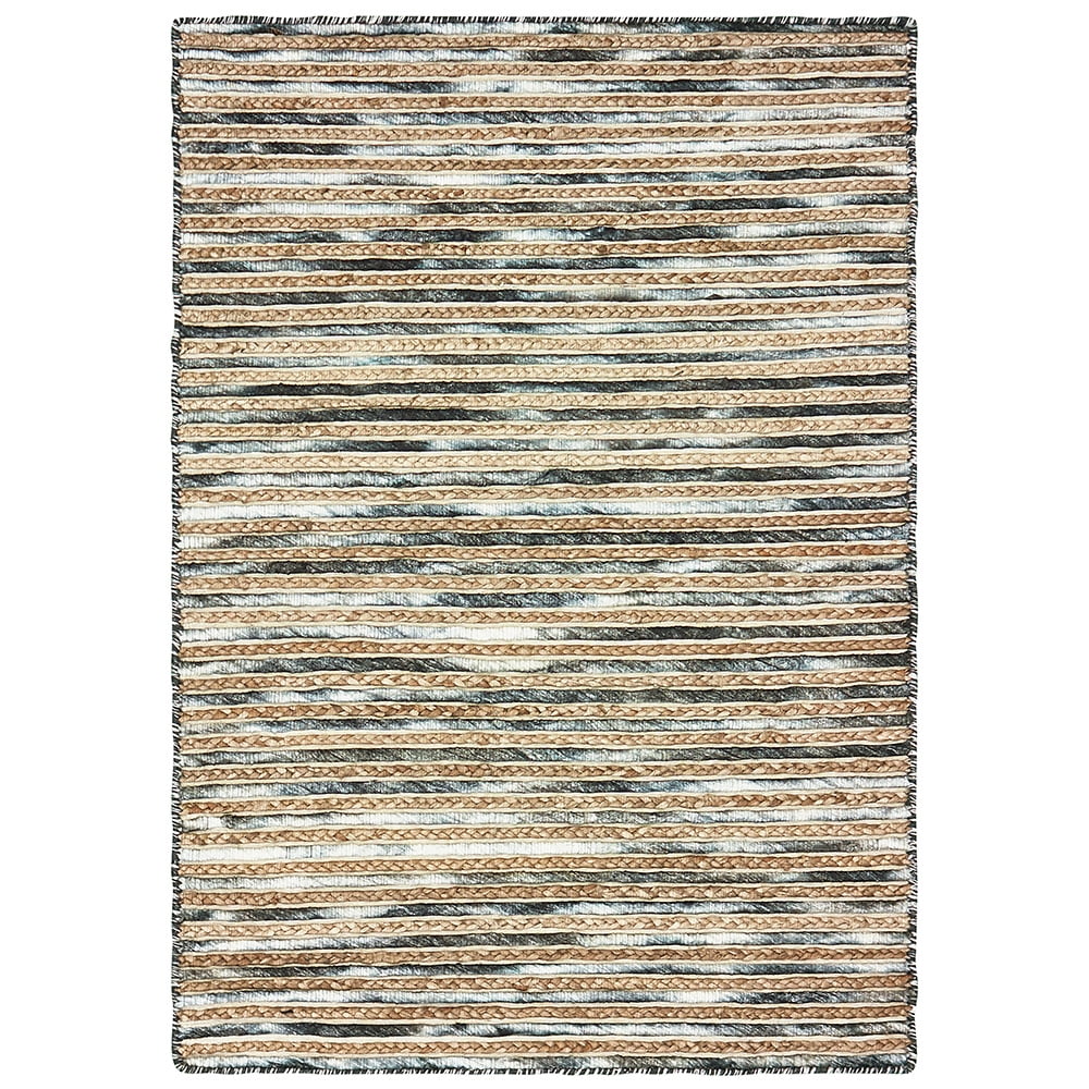 Ox Bay Topanga Braided Jute Charcoal 9 Feet x 12 Feet Striped Area Rug